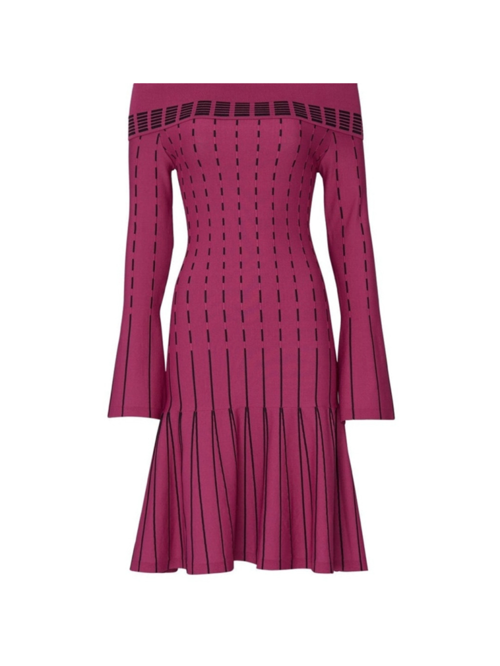 Prabal Gurung Pink Off-Shoulder Bell Sleeve Dress